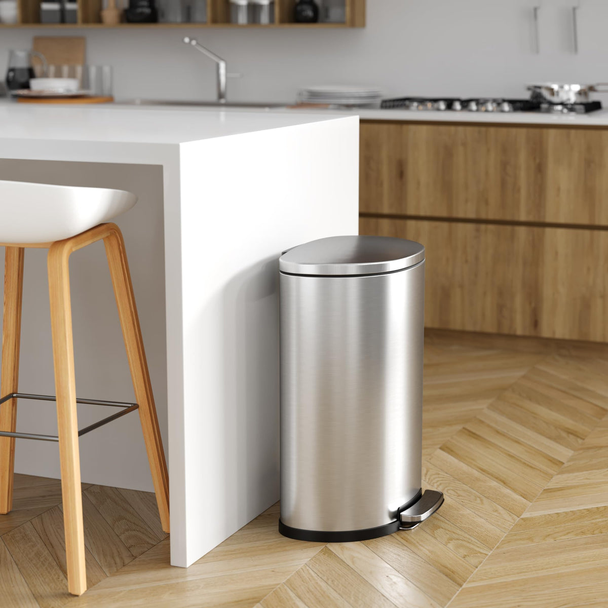 13.2 Gallon Stainless Steel Step Trash Can S241989