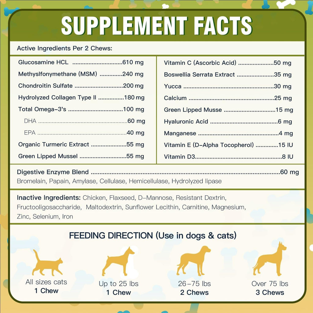 Glucosamine for Dogs Chicken Flavor 120 Freeze-Dried Chews M29000