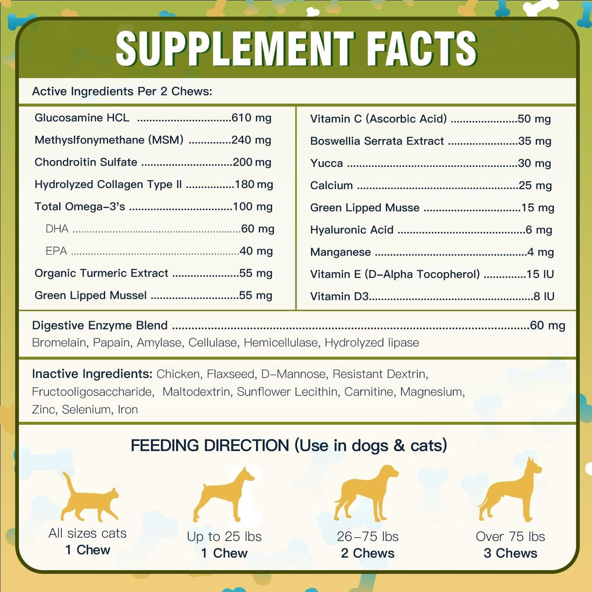 Glucosamine for Dogs Chicken Flavor 120 Freeze-Dried Chews M29000