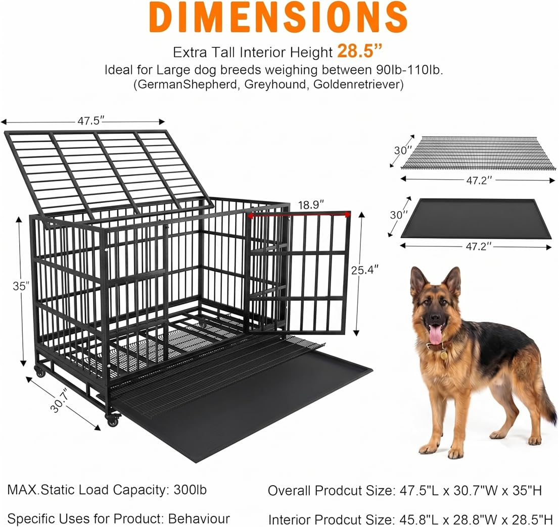 48" Heavy Duty Dog Crate G1803