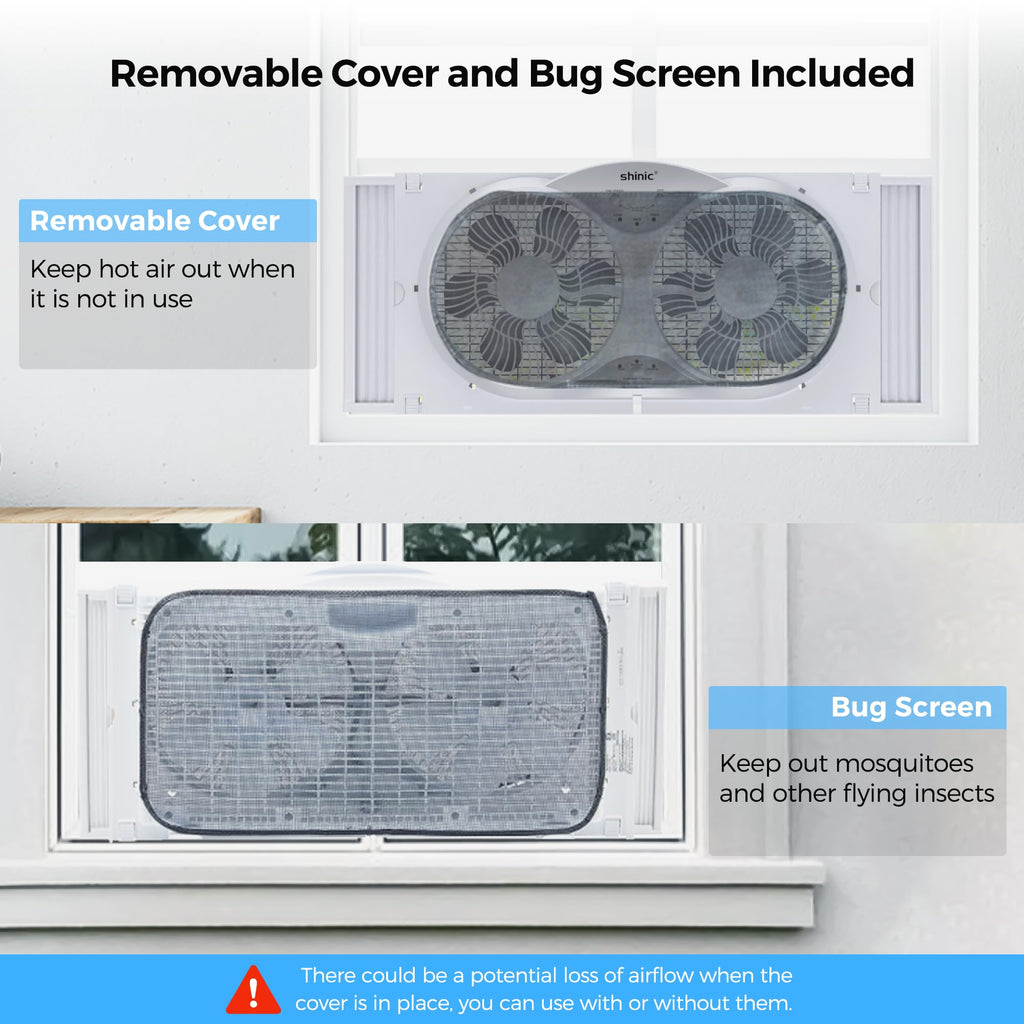 Twin Window Fan with Remote Control, Reversible, 9 inch, 3 Speed Z269451