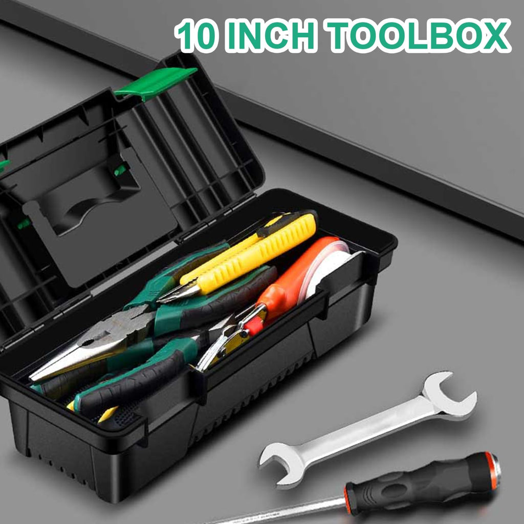 10-inch Plastic Tool Box with Handle and Removable Tray Z567901