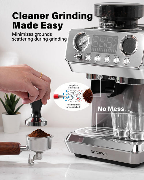 20 Bar Espresso Machine with Built-In Grinder L523881