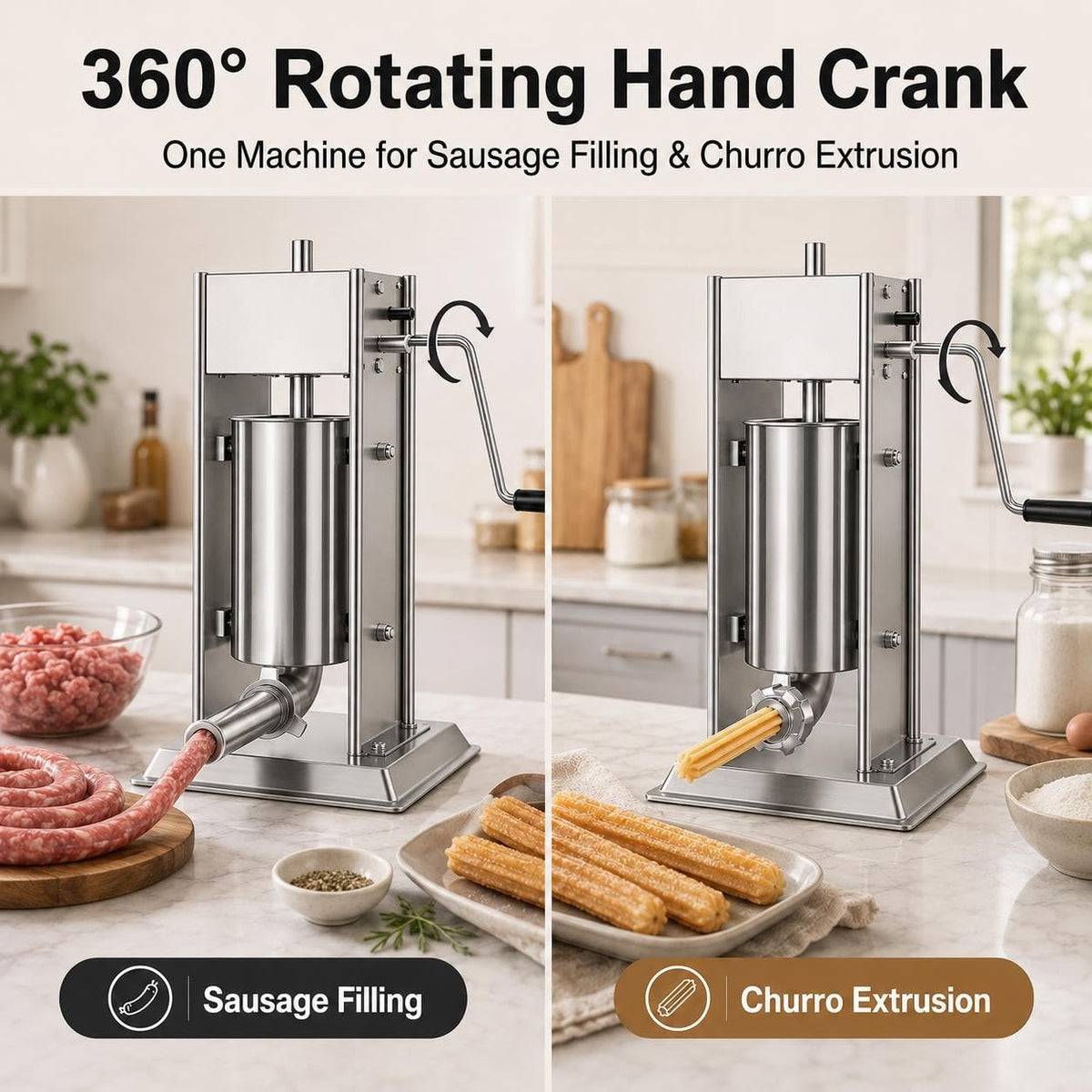 3L 304 Stainless Steel Sausage Stuffer & Churro Maker D626935