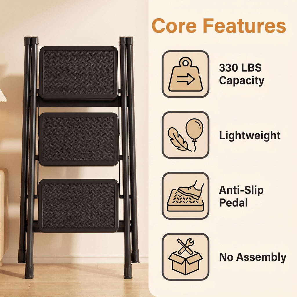3-Step Aluminum Folding Ladder I945