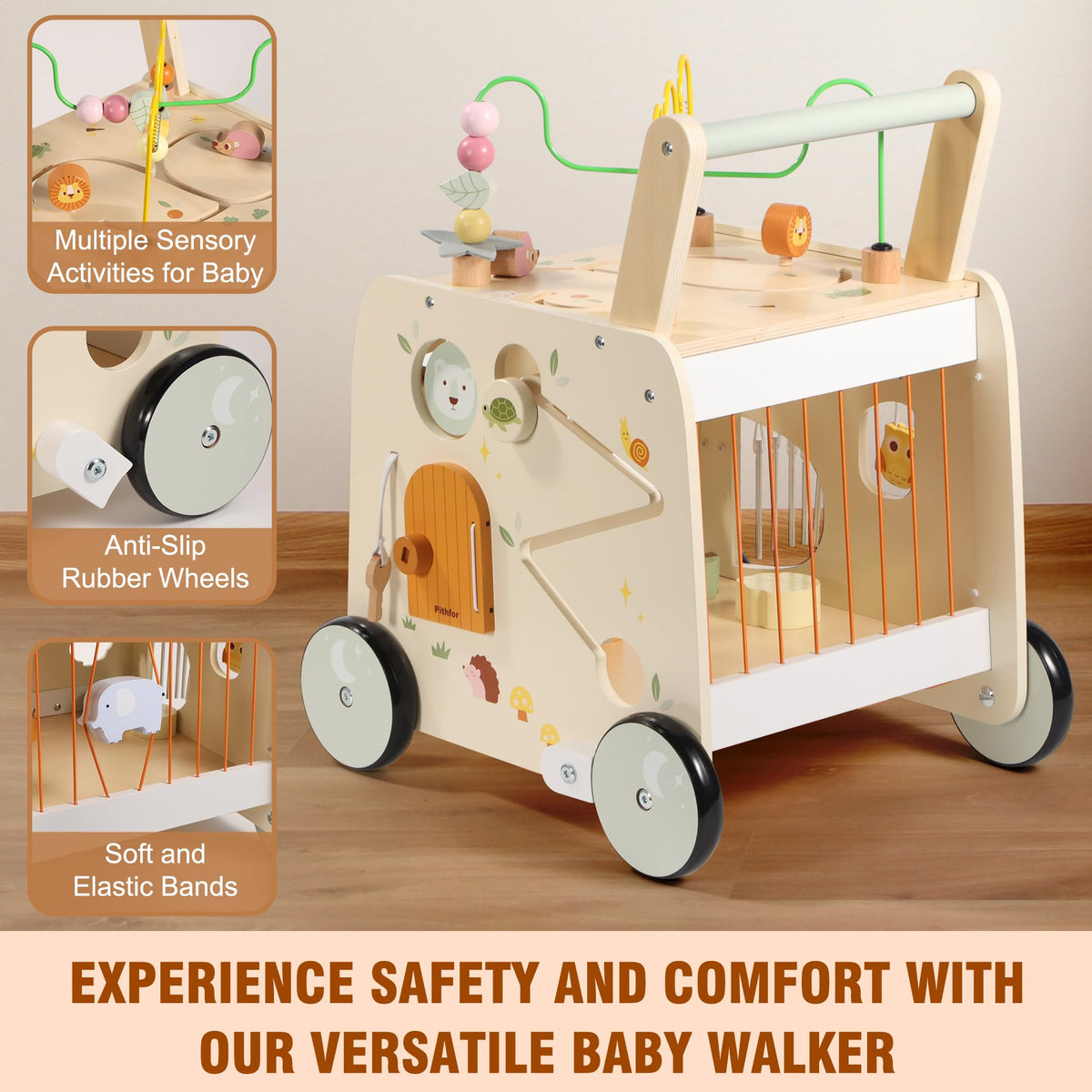 Wooden Activity Cube Push Walker N479061