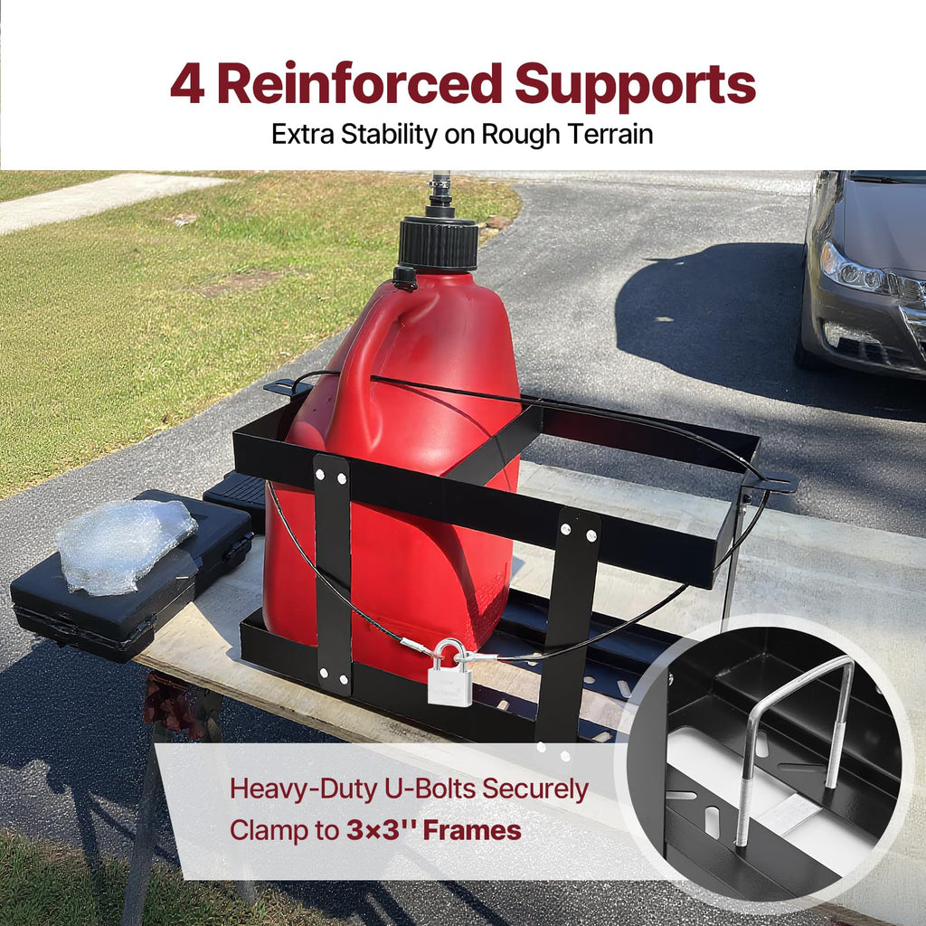 Heavy-Duty Fuel Jug Holder for Two 5 Gallon Gas Cans A203