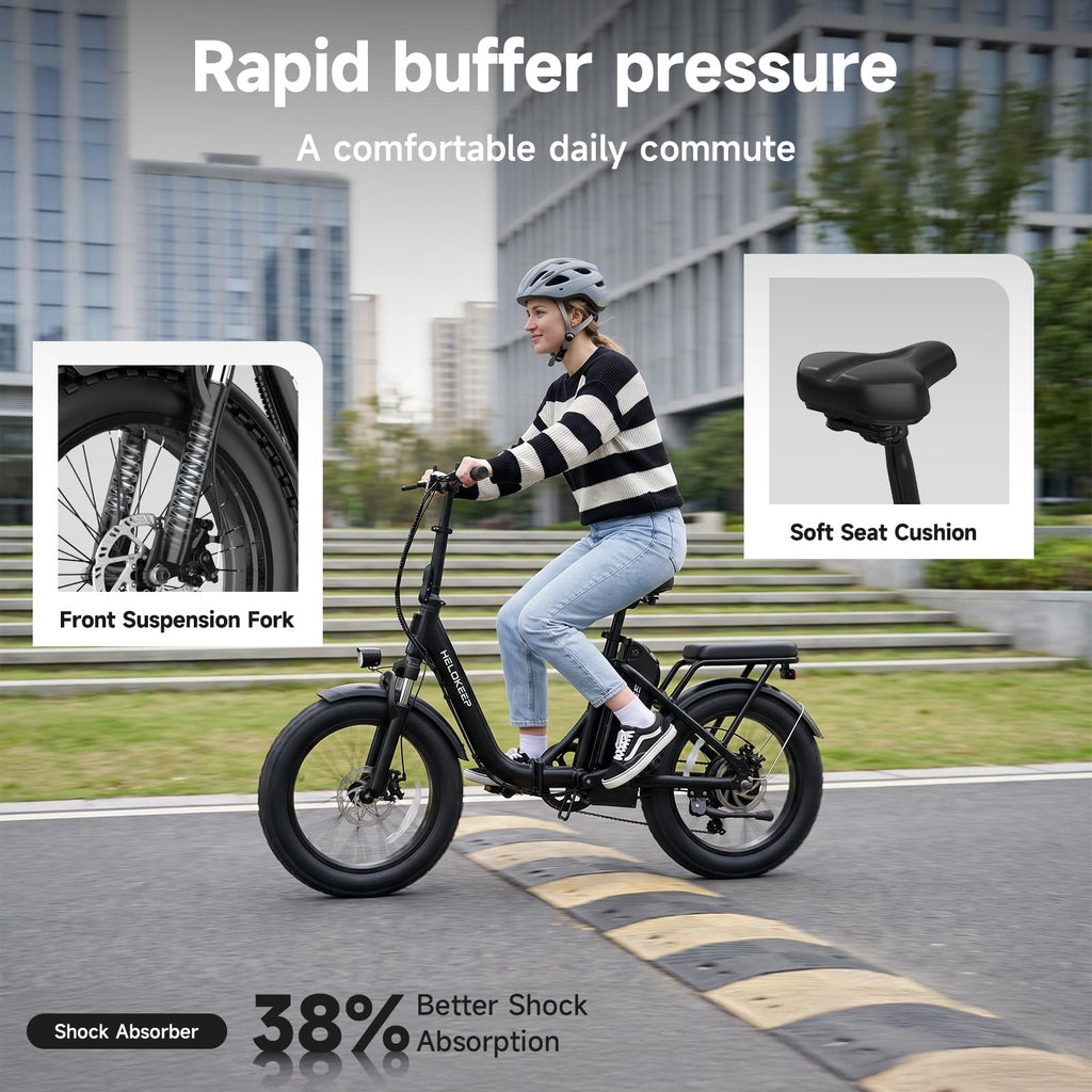 Folding Electric Bike with Rear Rack D679