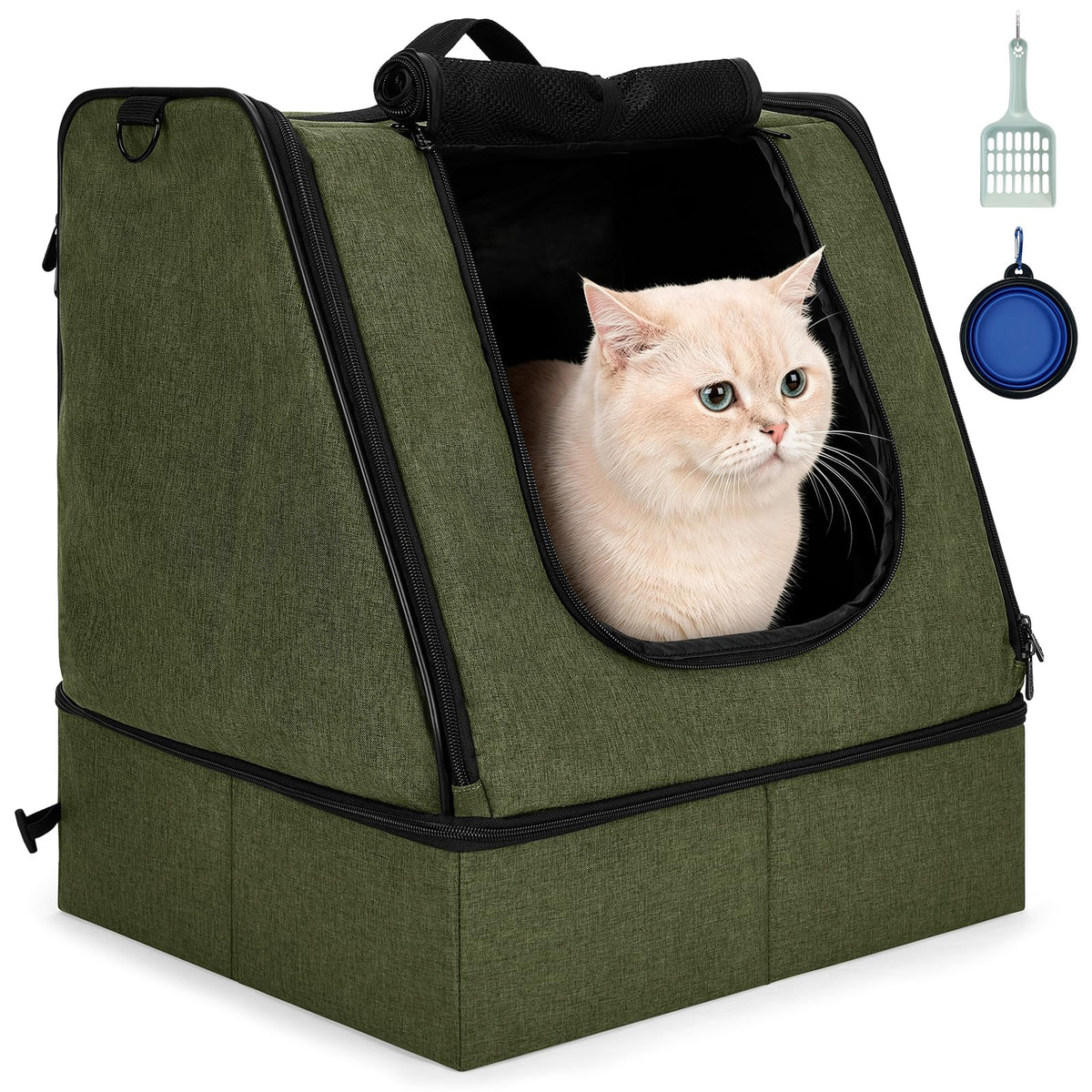 Portable Cat Litter Box with Waterproof Bag and Lid O6136