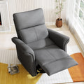 Velvet Grey Swivel Rocker Recliner Chair E4305