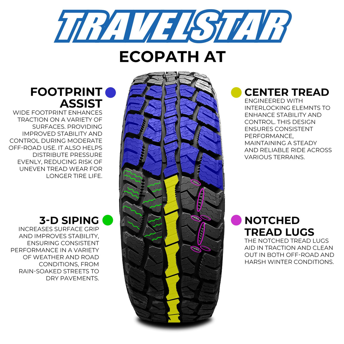 Set of 4 All Terrain Radial Tire D398