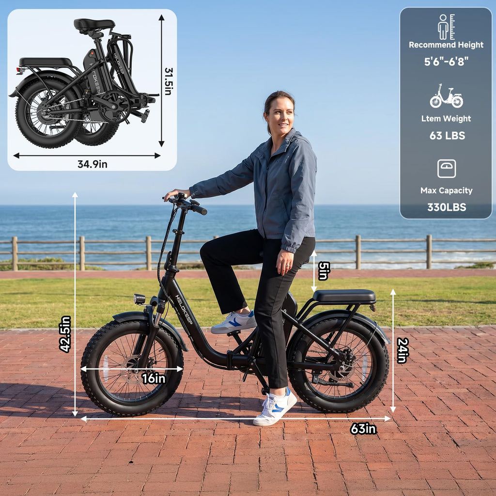 Folding Electric Bike with Rear Rack D679