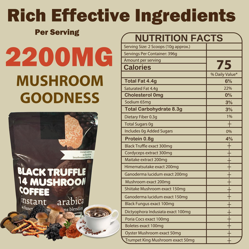 14 in 1 Mushroom Coffee Medium Roast Instant 396g H438457