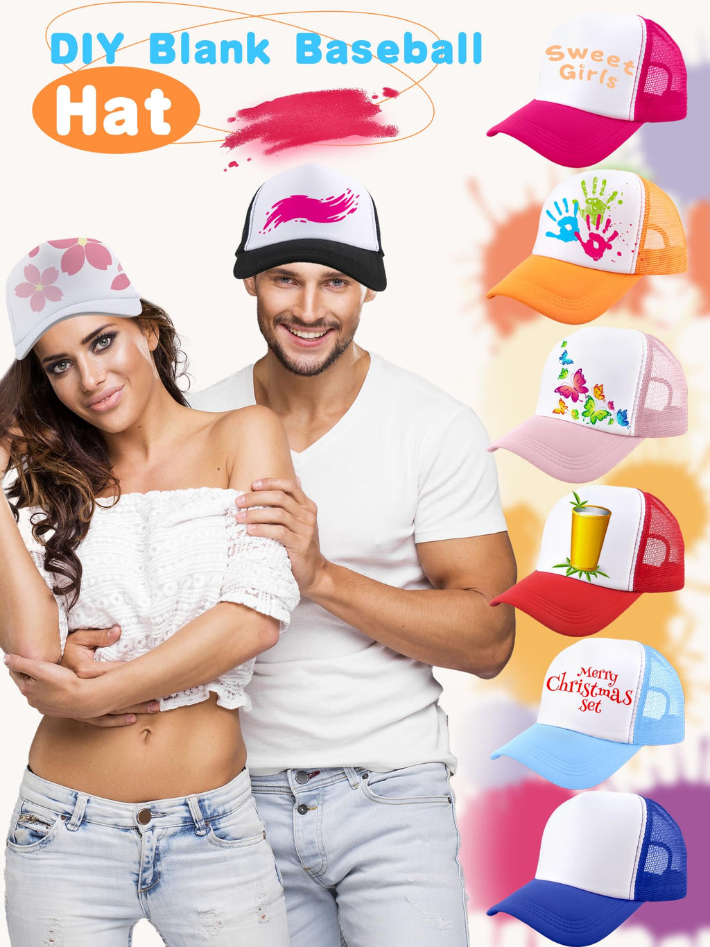 30 Pack Sublimation Trucker Caps Mesh Baseball Hat G34236