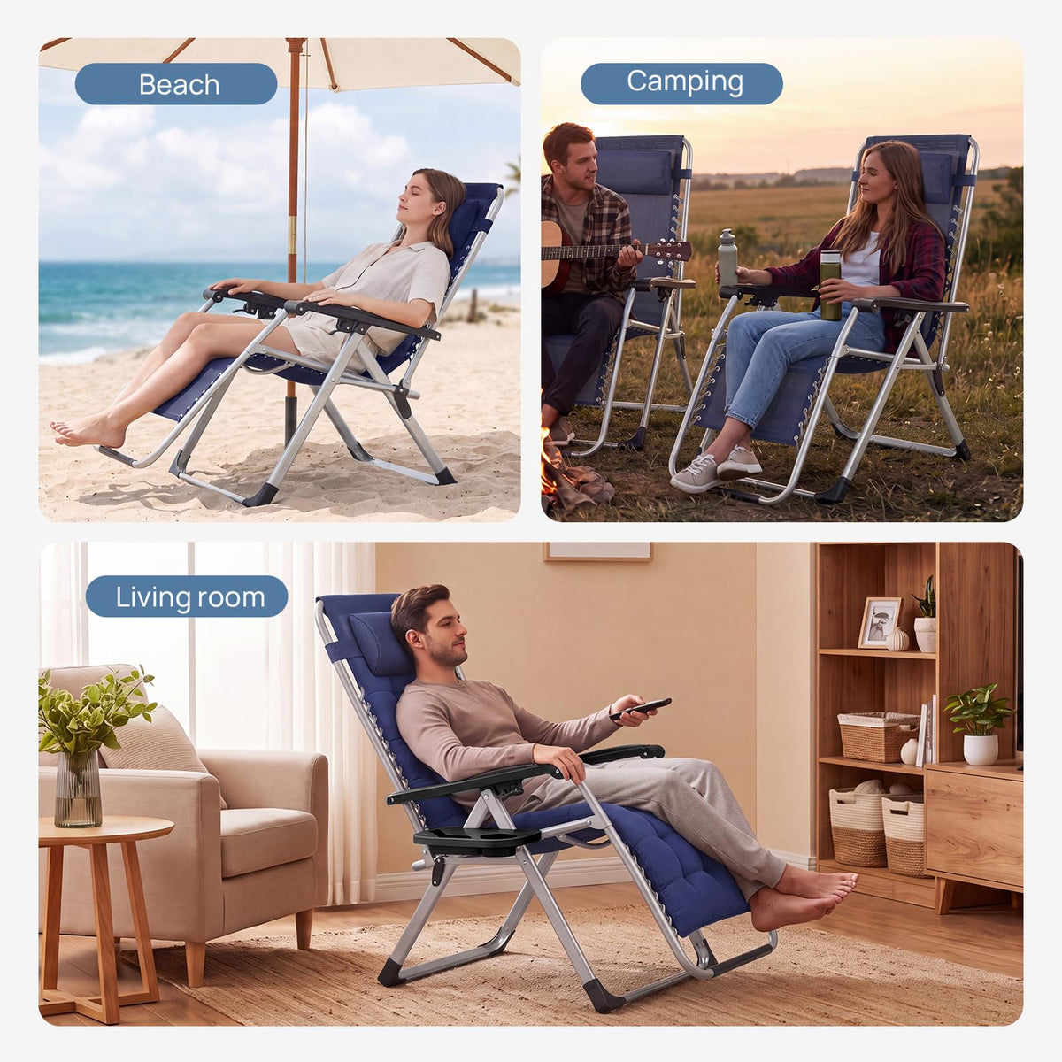 Zero Gravity Chairs Set of 2 with Cup Holder F582