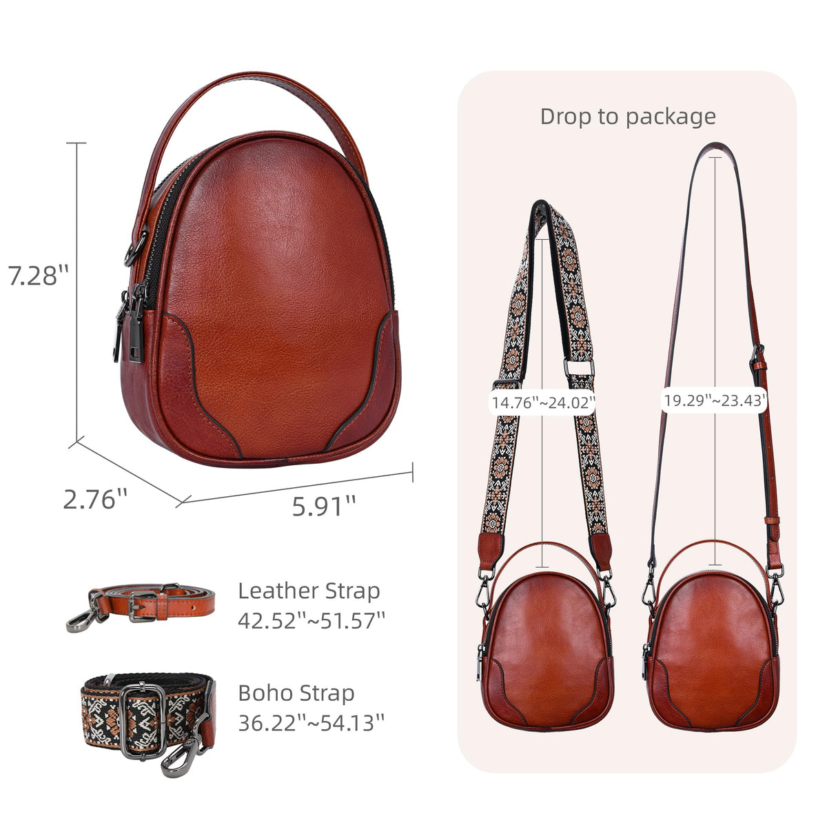 Small Leather Crossbody Bag Z4745