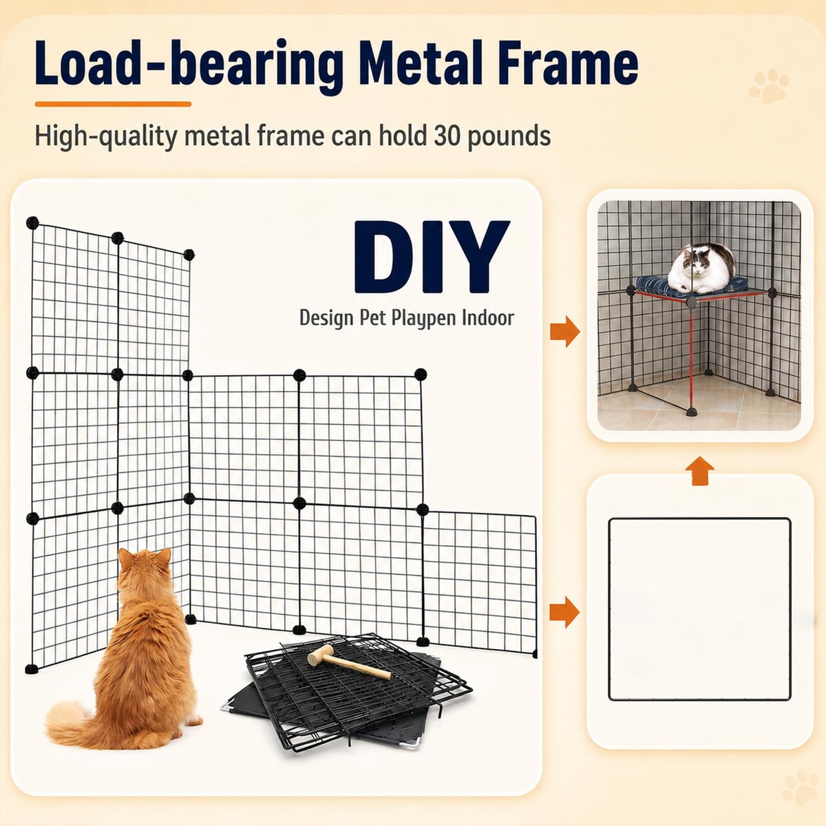 Large 3-Tier Metal Wire Cat Cage N667002