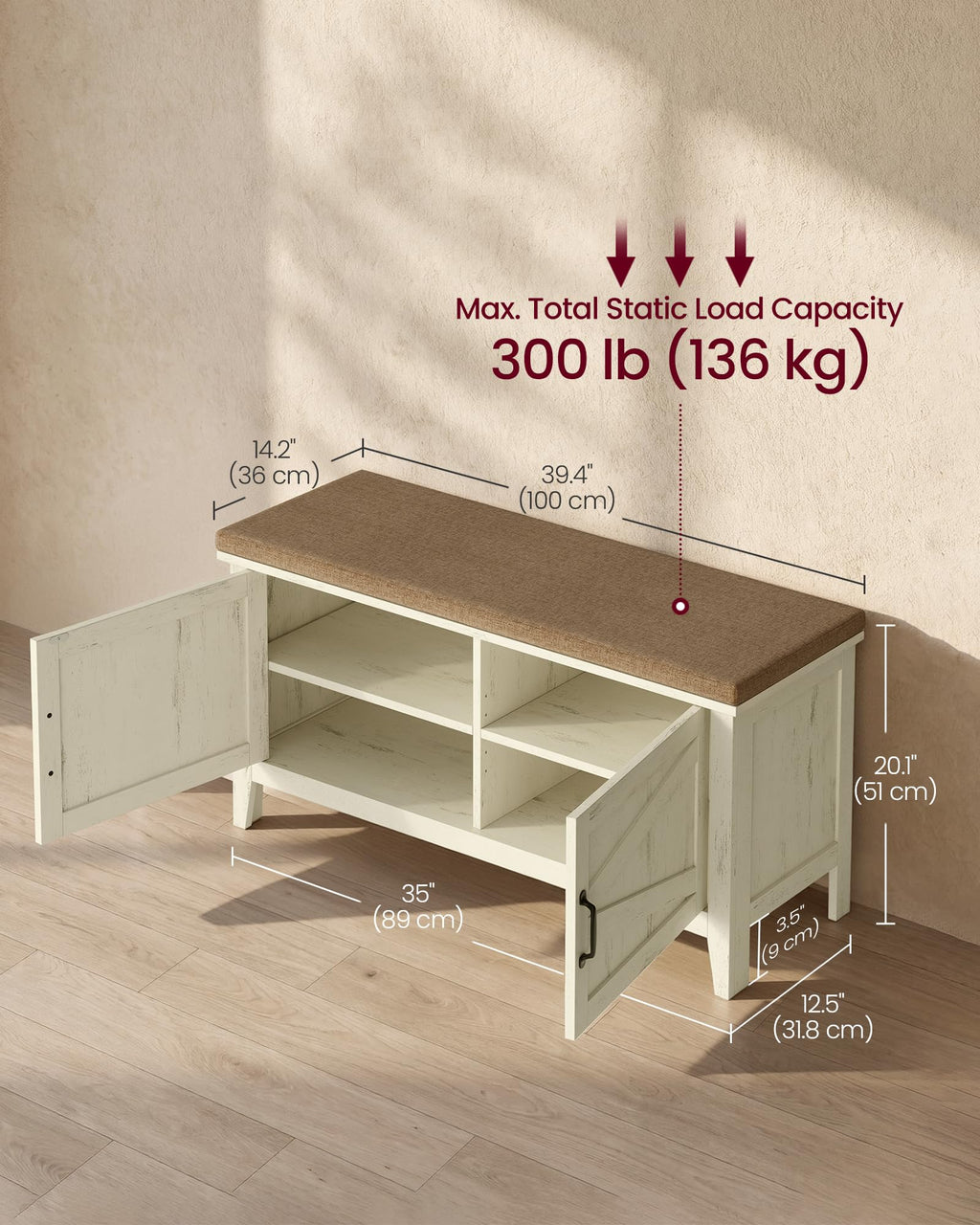Shoe Bench with Cushion R937