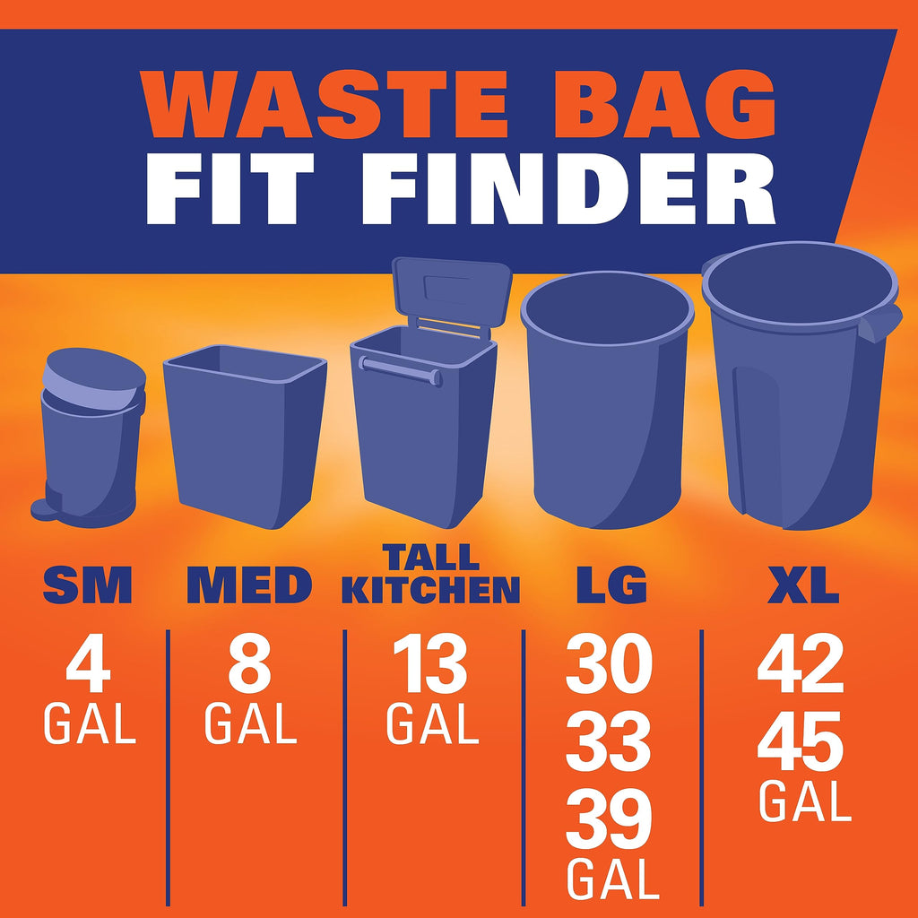 13 Gal White Unscented Kitchen Trash Bags T44755
