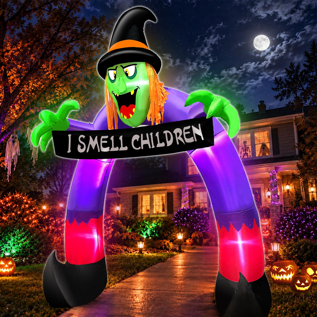 8Ft Halloween Inflatable Witch Archway S471