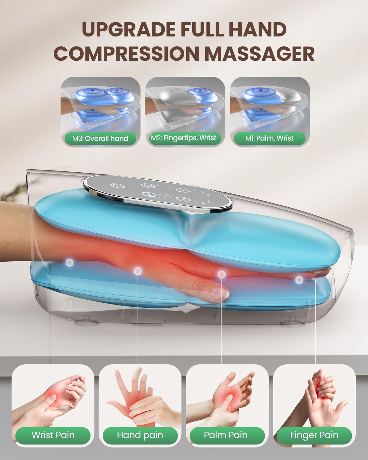 Cordless Hand Massager with Heat Compression J9942