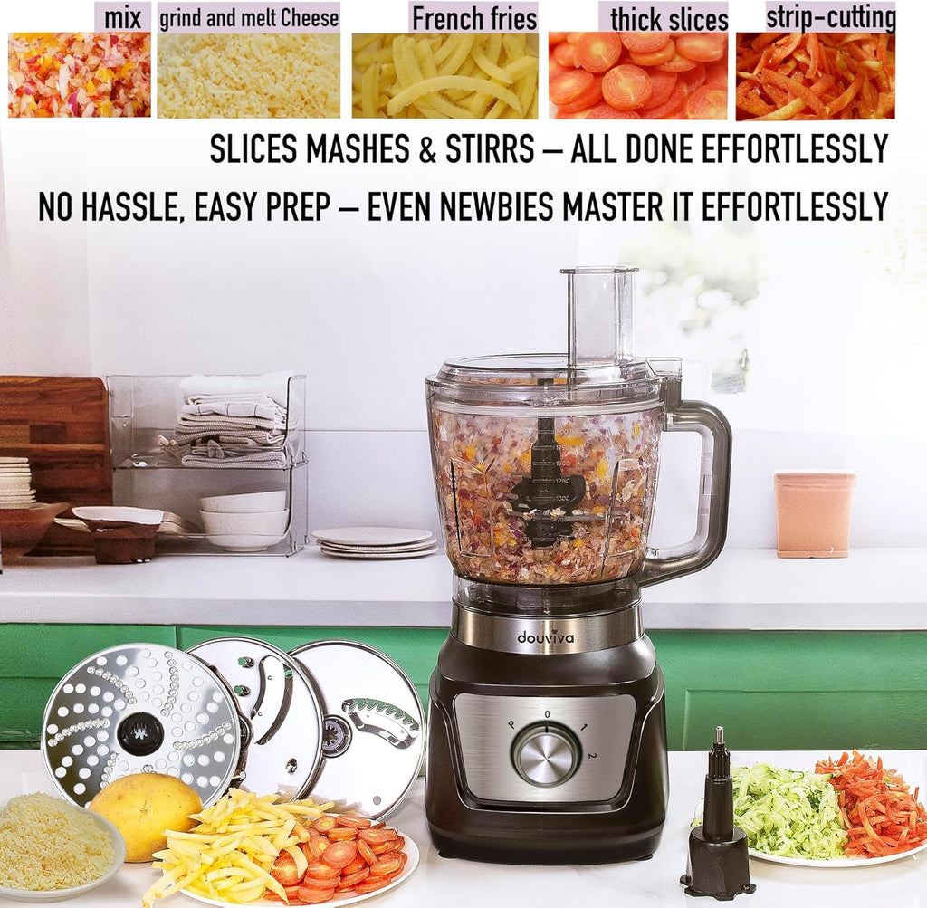8-Cup Food Processor & Blender Combo, 1000W, Black T846514