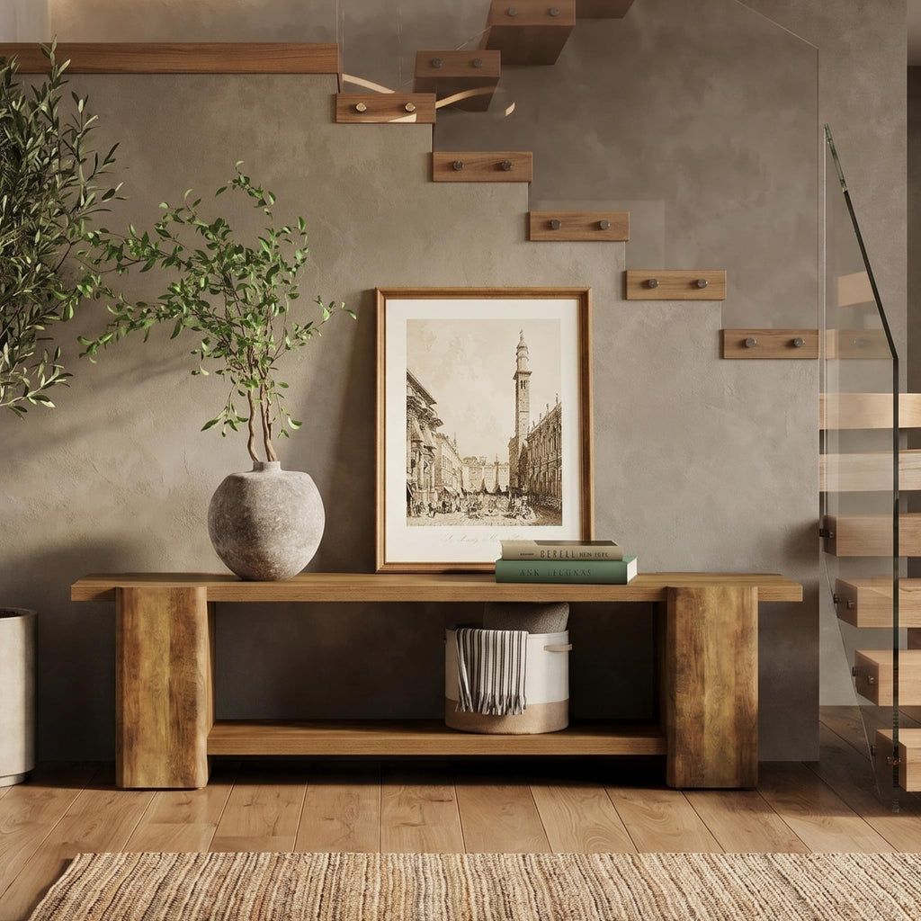 Brown Storage Bench H670
