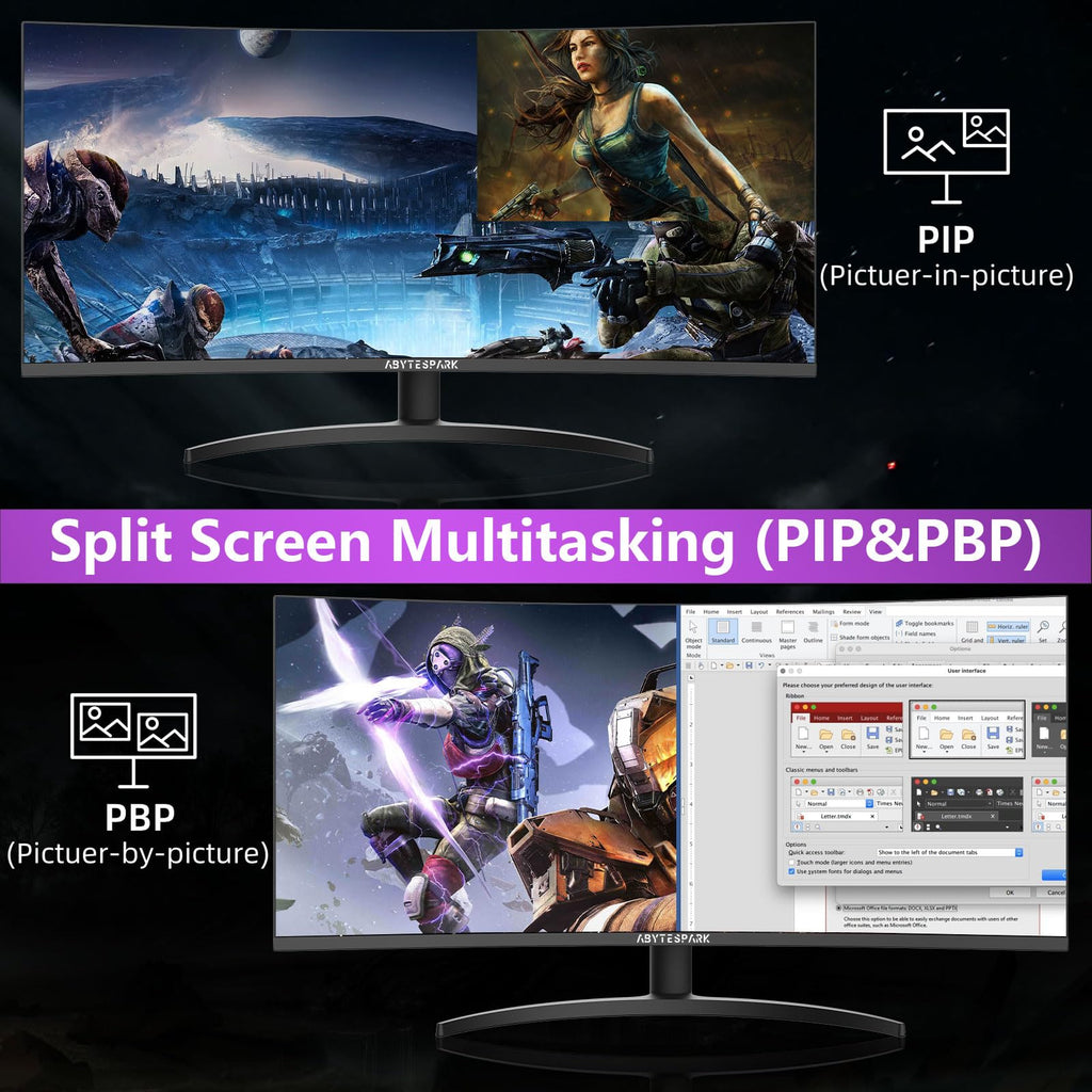 34 Inch Curved Ultra Wide WQHD Gaming Monitor 165Hz 1ms HDR400 U926411