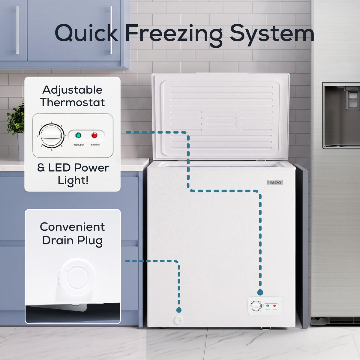 5.0 Cu Ft Upright Deep Freezer with Removable Basket U11443