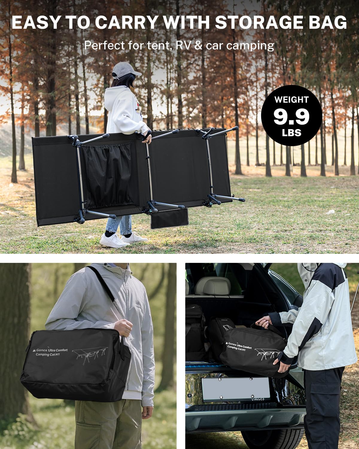 31" Adjustable Height Camping Cot S748262