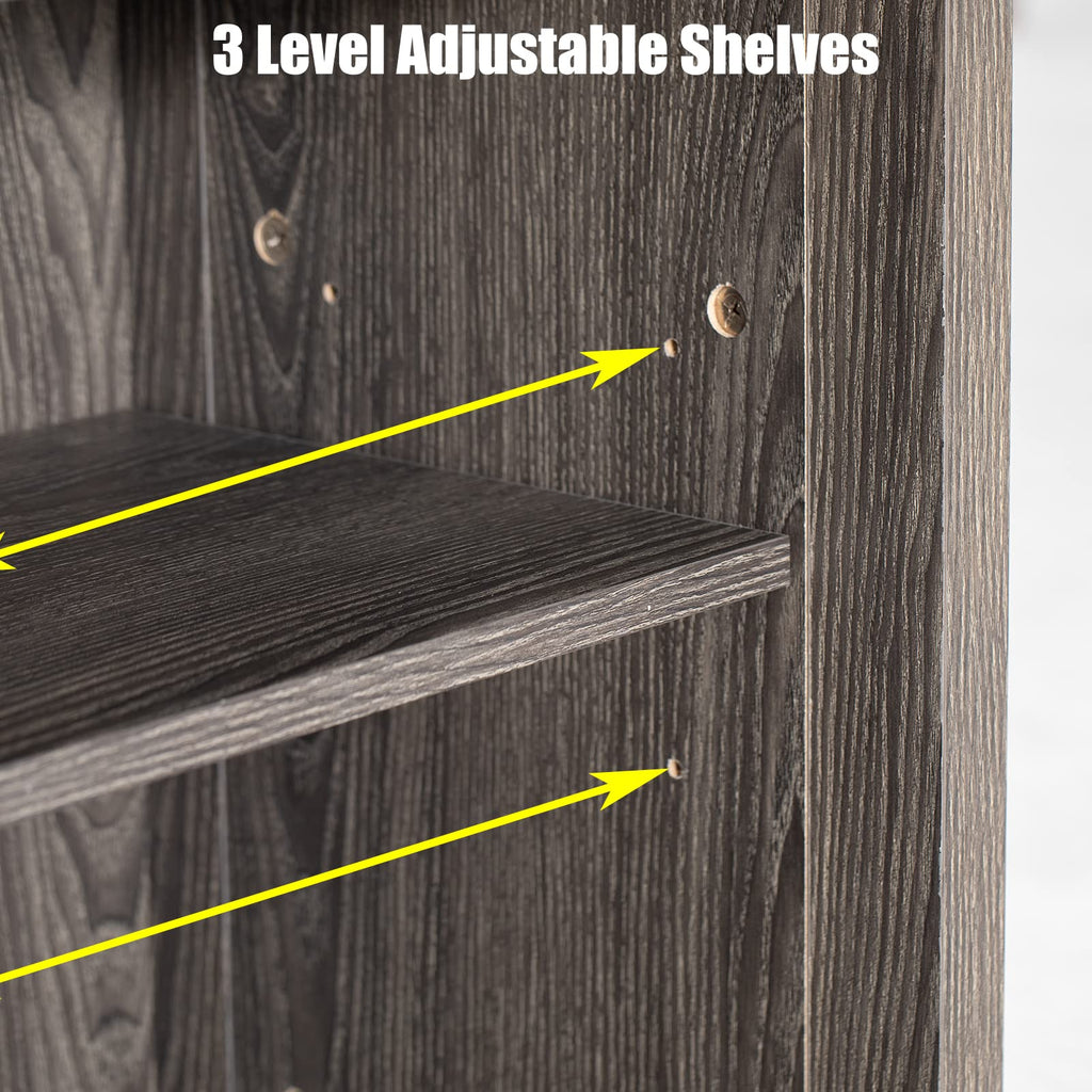 Wash Grey Wooden TV Stand with Sliding Barn Door F81867