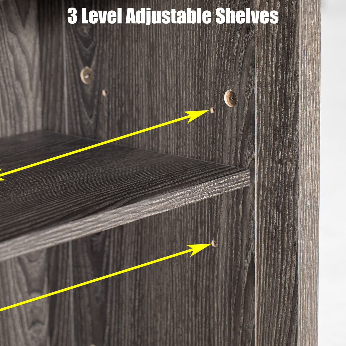 Wash Grey Wooden TV Stand with Sliding Barn Door F81867