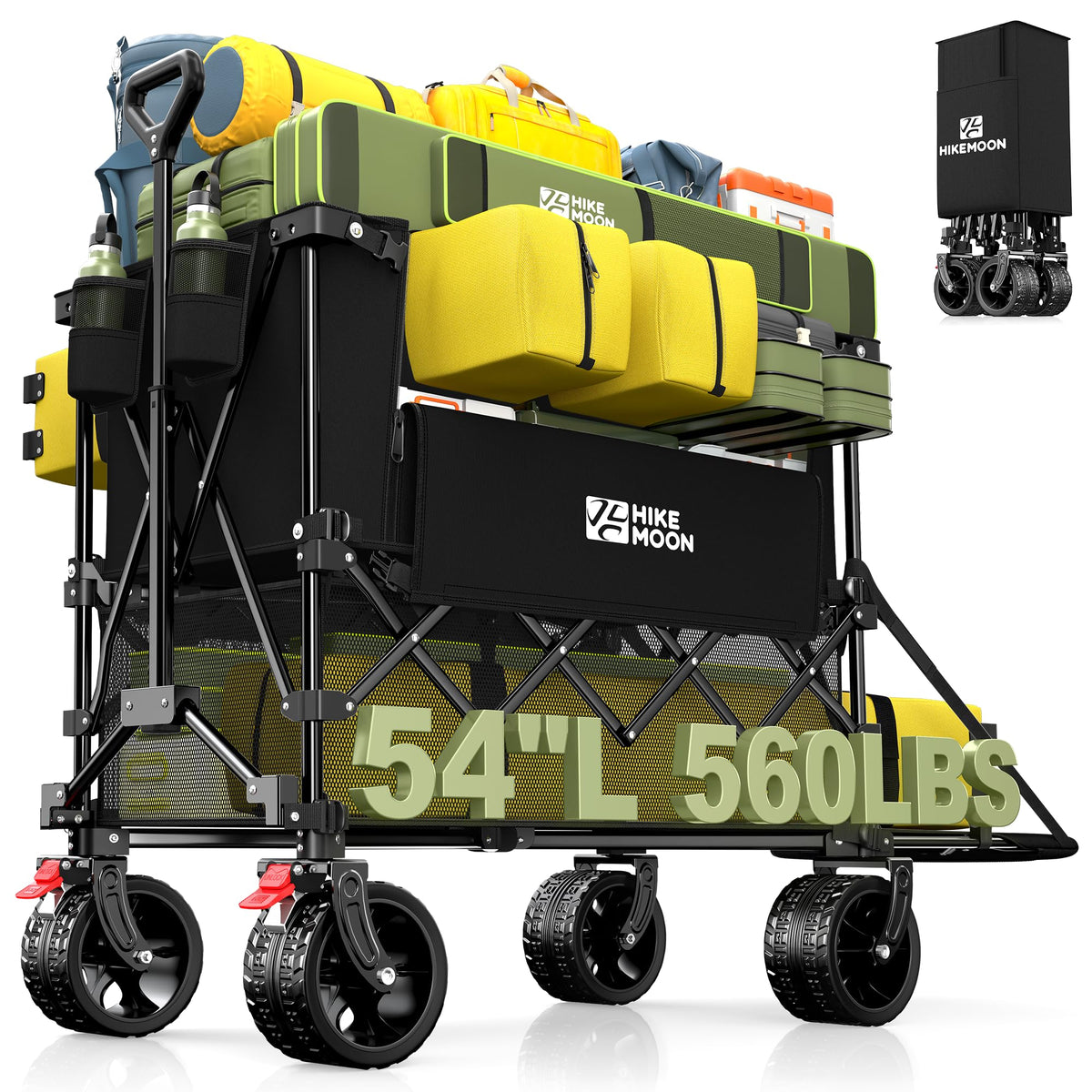 Collapsible Wagon with Extended Tailgate, Black K302