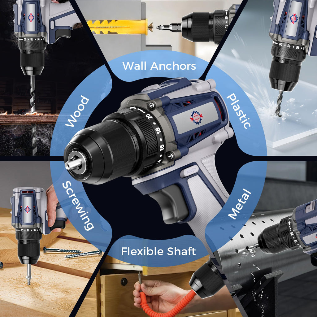 20V Cordless Brushless Power Drill with 2.0Ah Battery and Charger Y886664