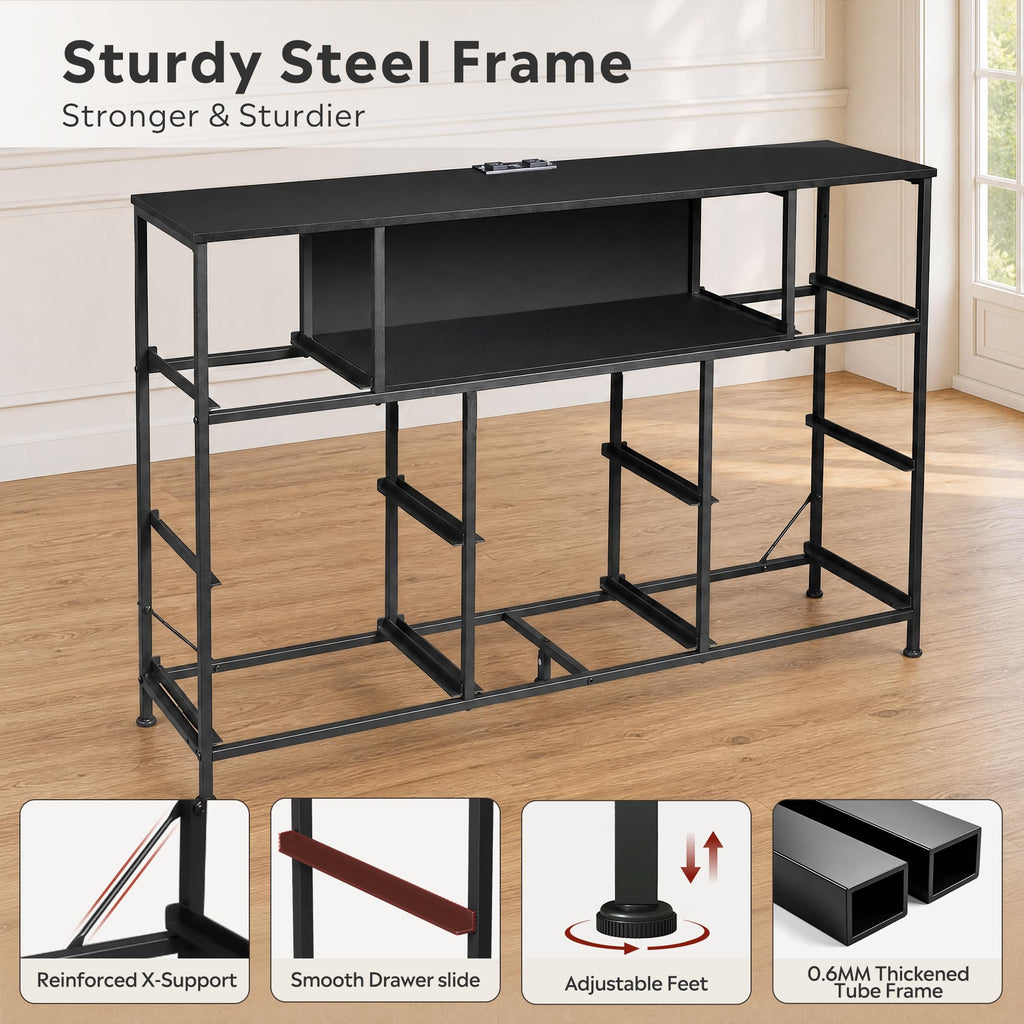 Black 8 Drawer TV Stand C926