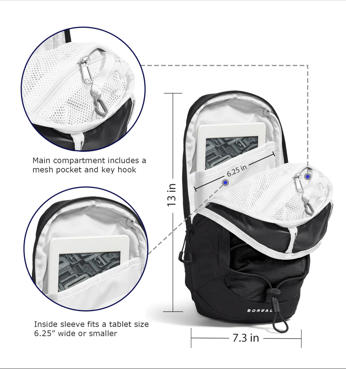 Crossbody Bag with Adjustable Strap, Water Repellent Finish, Multiple Compartments, Tablet Sleeve J162894