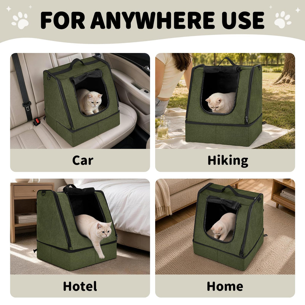 Portable Cat Litter Box with Waterproof Bag and Lid O6136