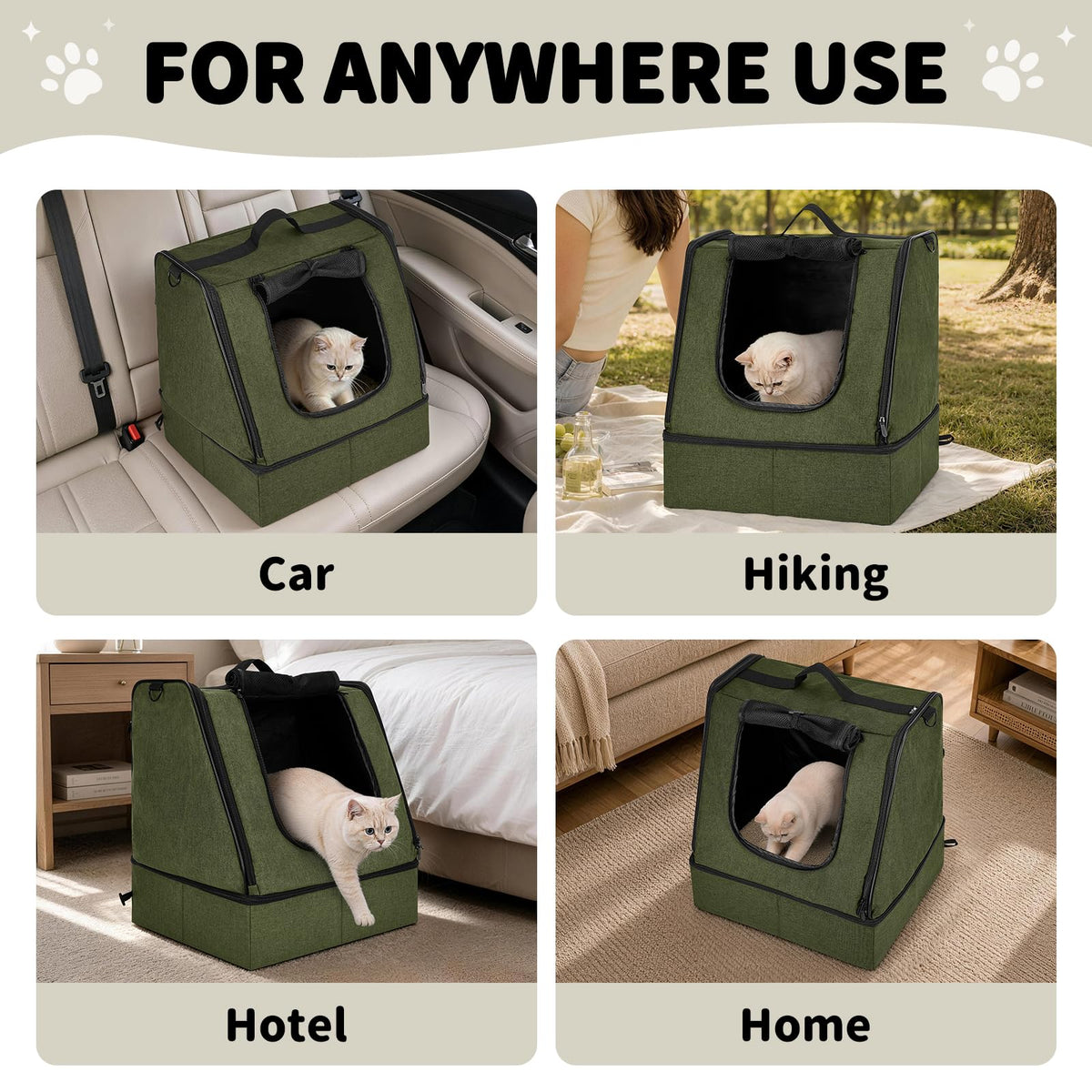 Portable Cat Litter Box with Waterproof Bag and Lid O6136