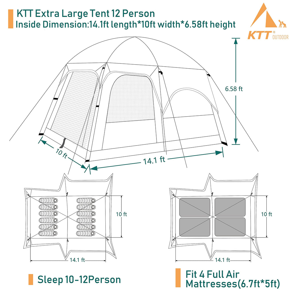 Extra Large 10-12-14 Person Cabin Tent Z2896
