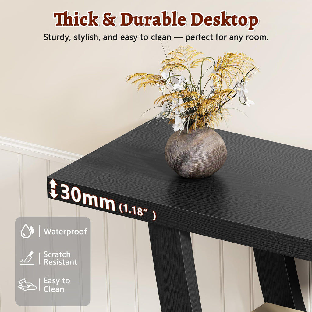 31.5" 3 Tier Black Console Table S52425