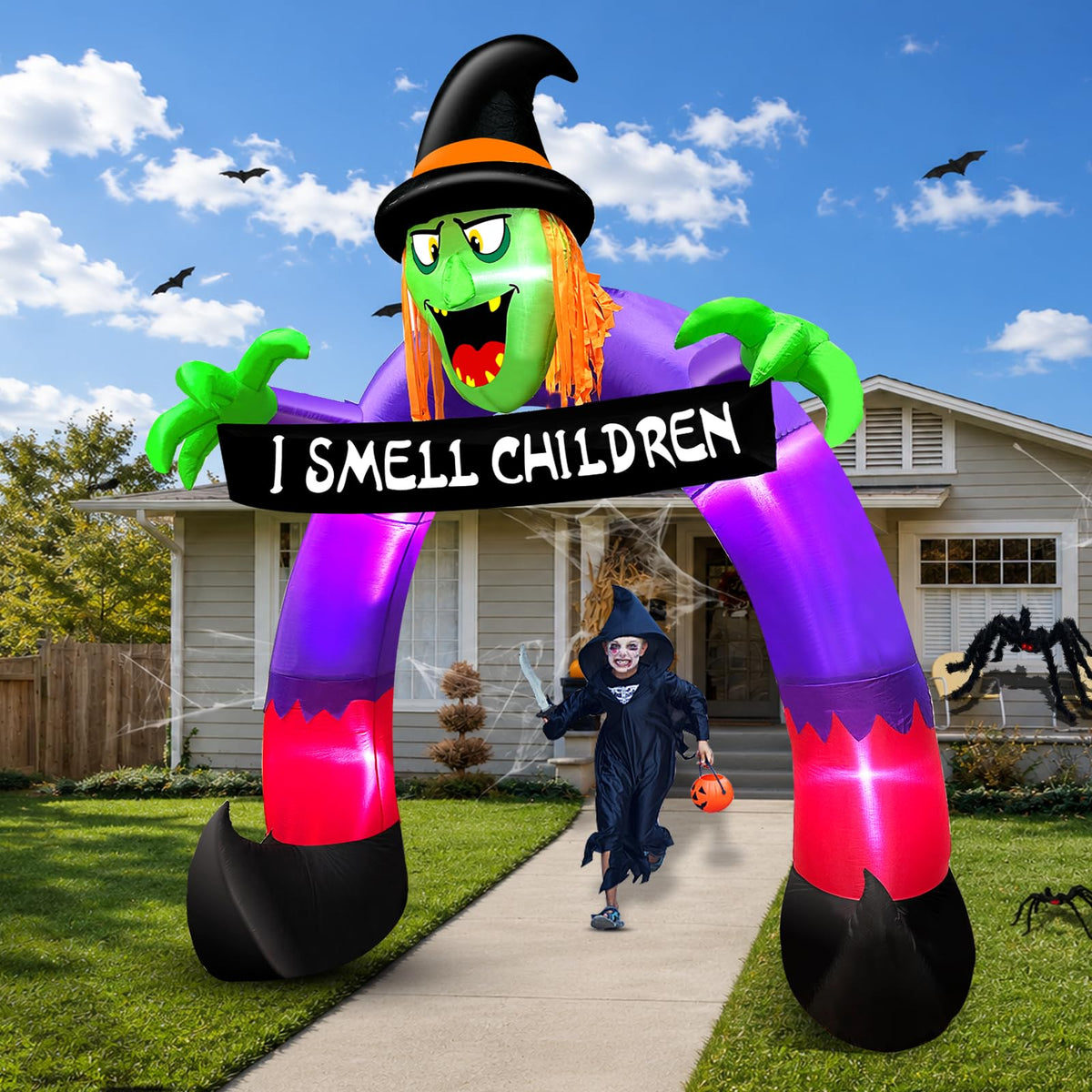 8Ft Halloween Inflatable Witch Archway S471