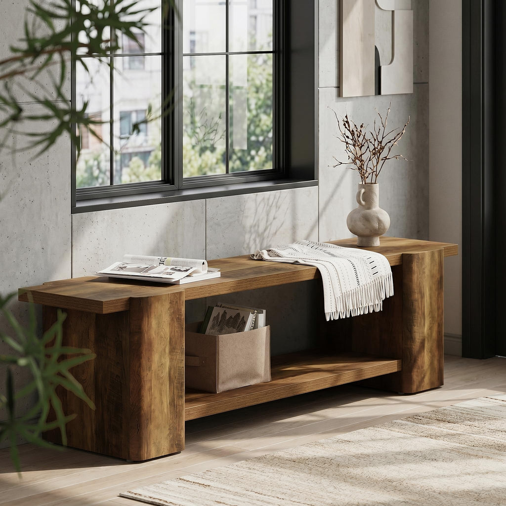 Brown Storage Bench H670