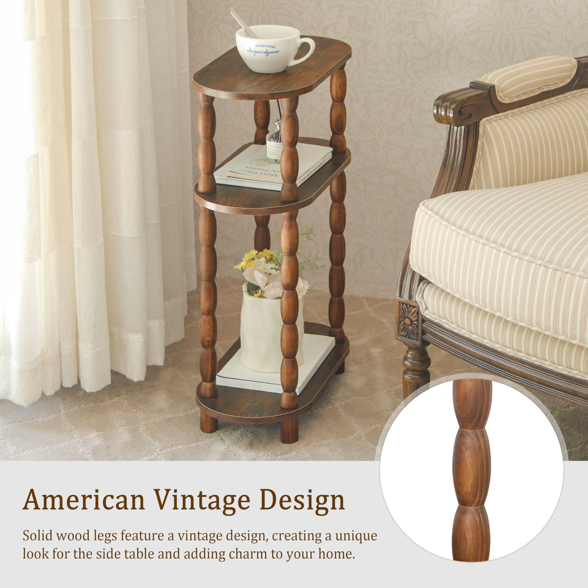 Small Narrow 3-Tier Side Table T587143