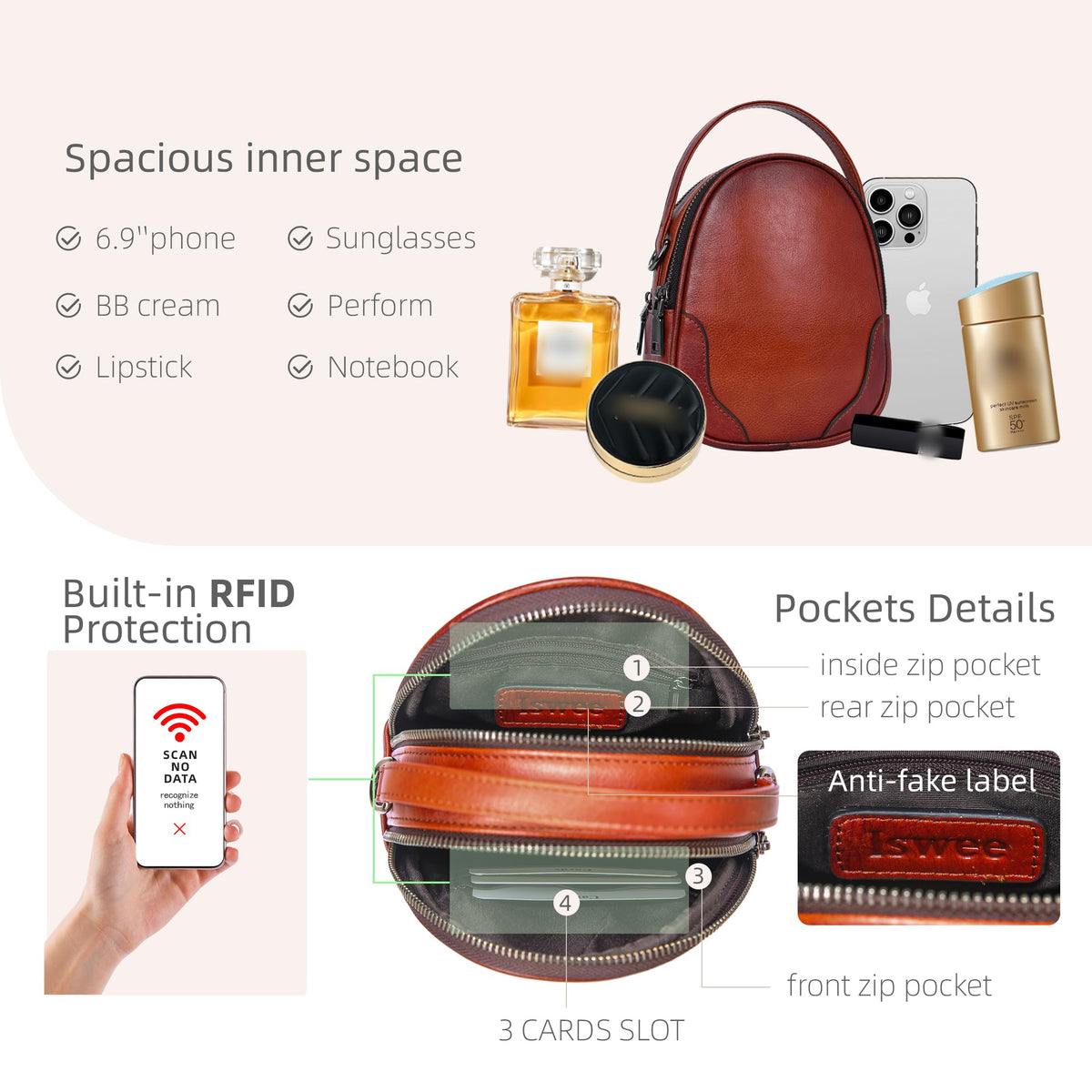 Small Leather Crossbody Bag Z4745