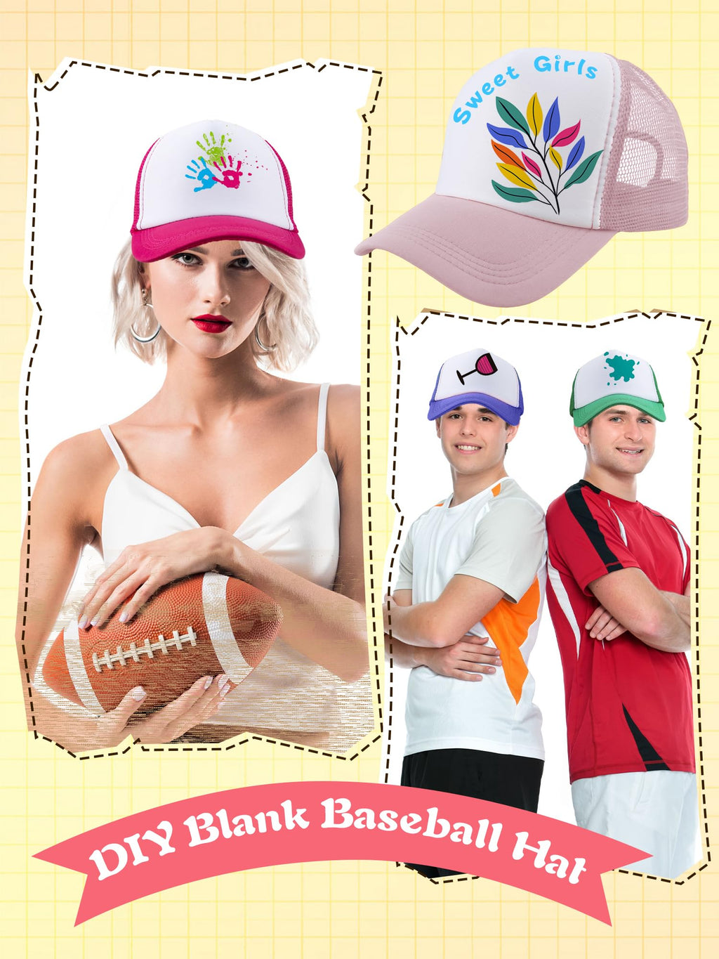 30 Pack Sublimation Trucker Caps Mesh Baseball Hat G34236