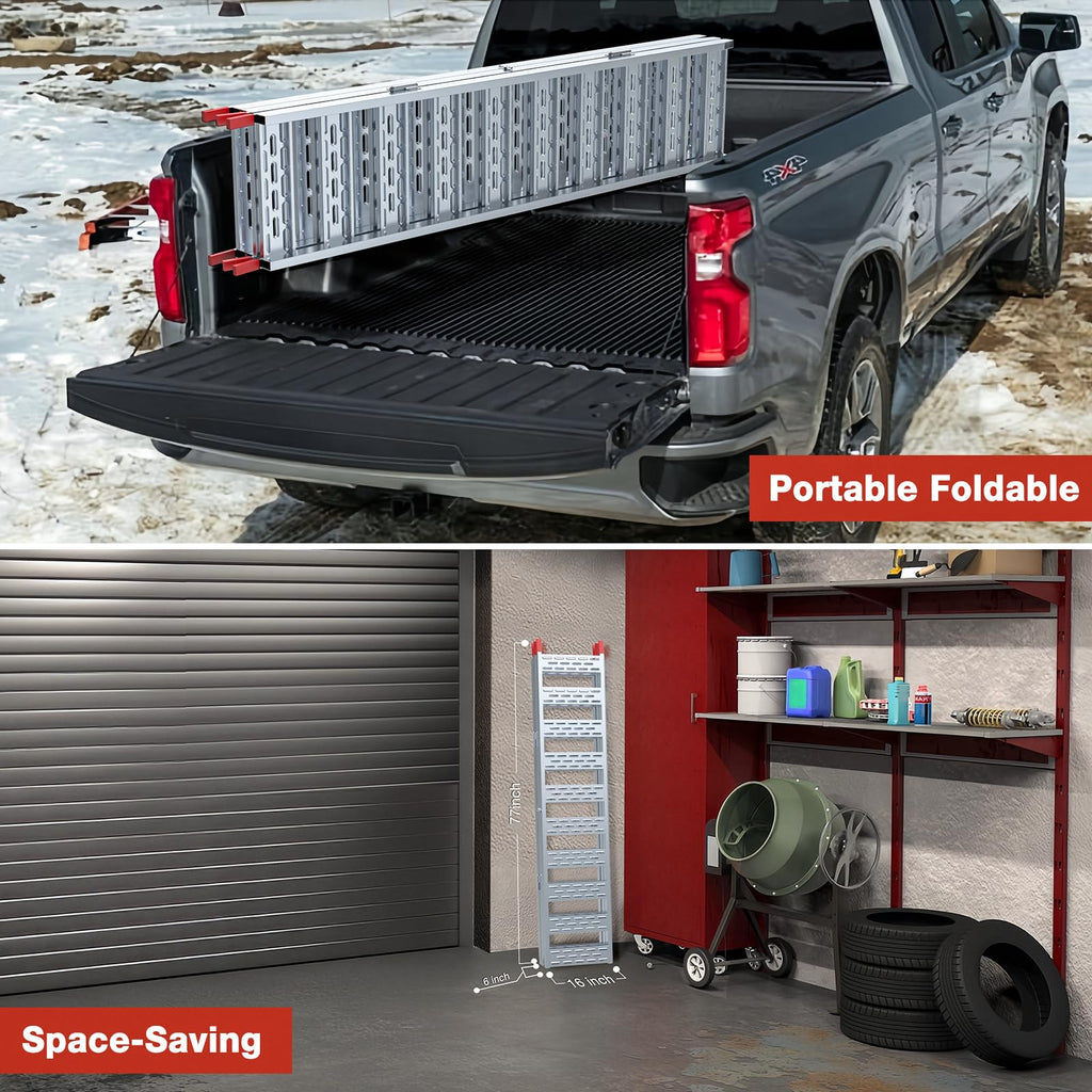 Aluminum Tri-Folding Truck Ramps 1600Lbs Max O27601