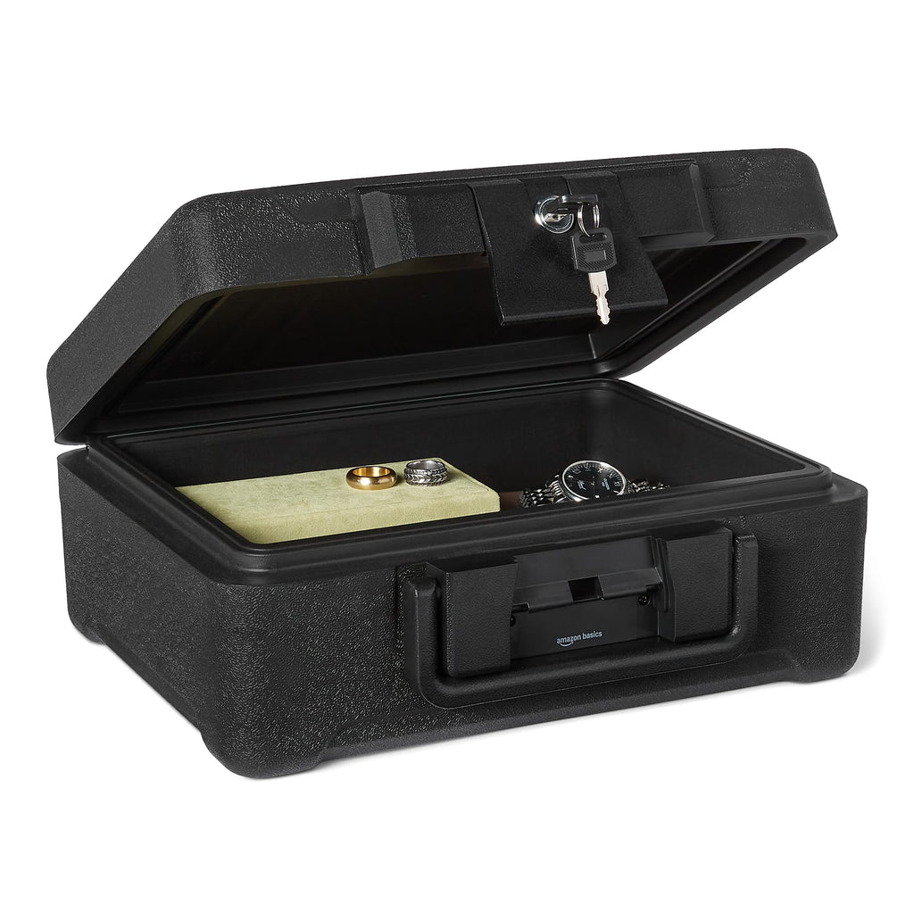 Fire-Resistant Waterproof Fire Chest with Mechanical Key, 0.22 cu. ft, Black K46247