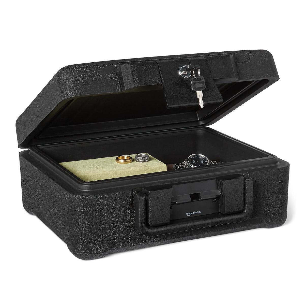 Fire-Resistant Waterproof Fire Chest with Mechanical Key, 0.22 cu. ft, Black K46247