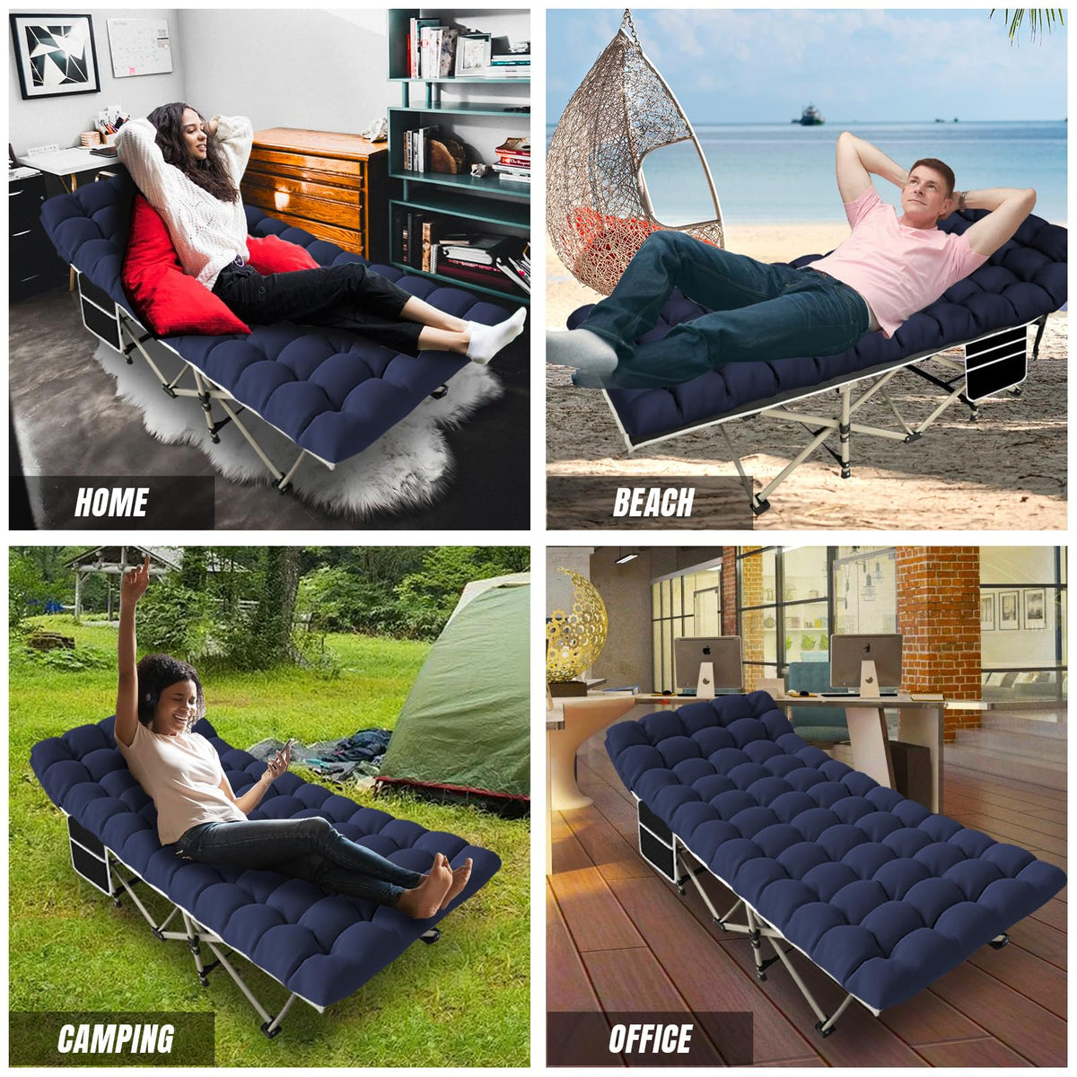 Folding Camping Cot with Removable Mattress and Carry Bag A99997