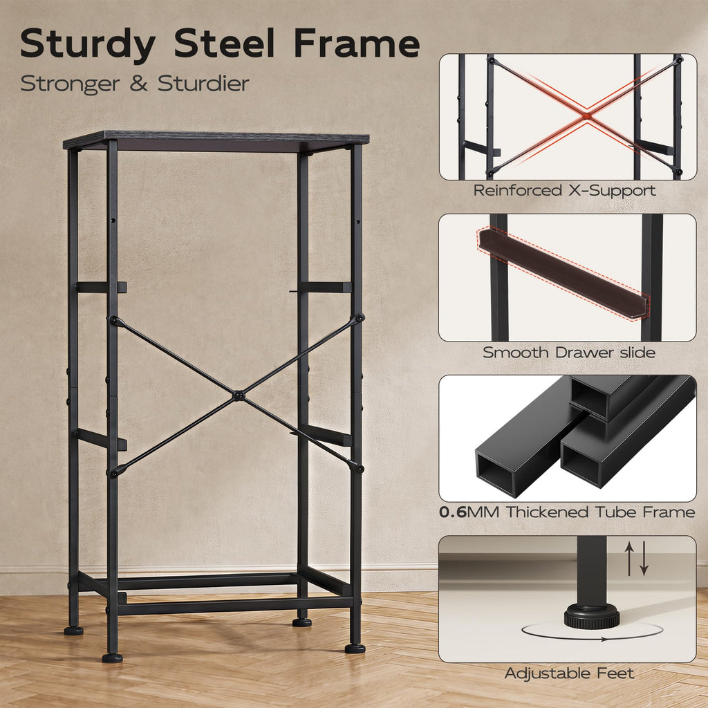 Black 3 Drawer Wood Dresser V177